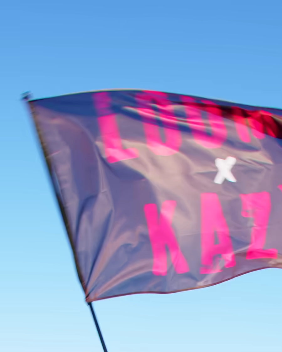 LOUMY x KAZY flag representing the exclusive label for custom roller sneakers